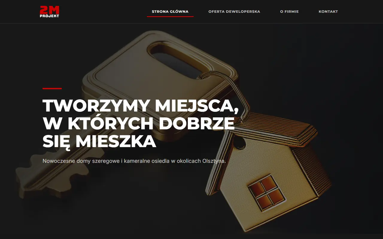 2MPROJEKT: strona główna na komputerze