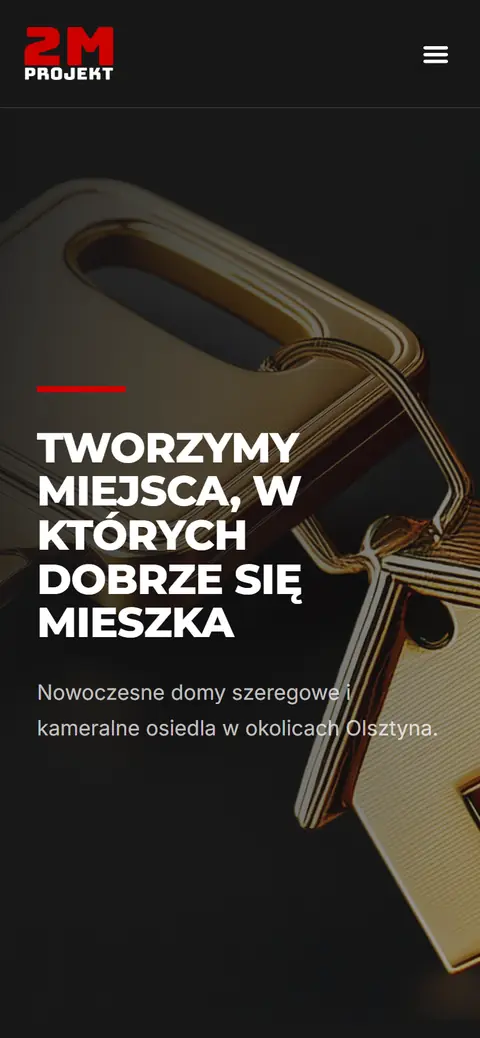 2MPROJEKT: strona główna na telefonie