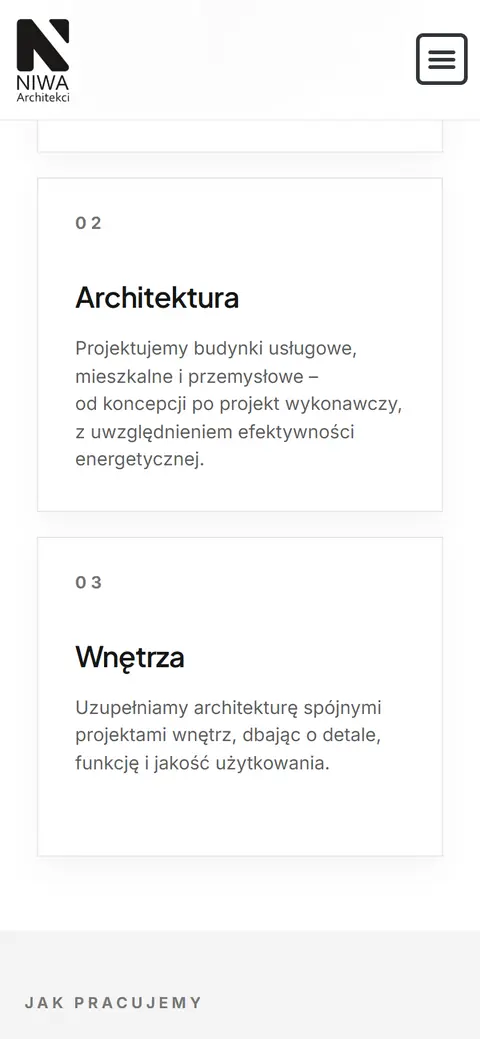 NIWA Architekci: dalszy ekran na telefonie
