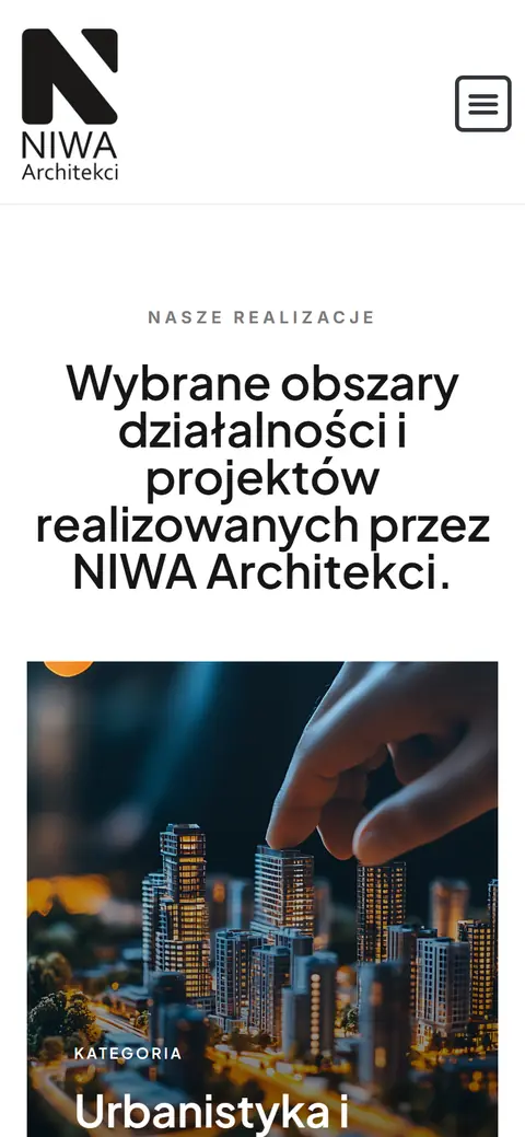 NIWA Architekci: kolejna podstrona na telefonie