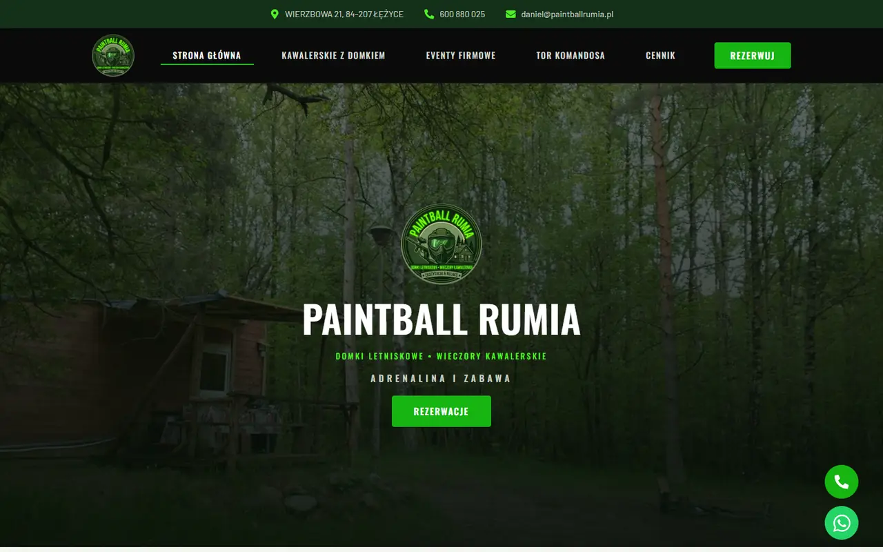 Paintball Rumia: strona główna na komputerze
