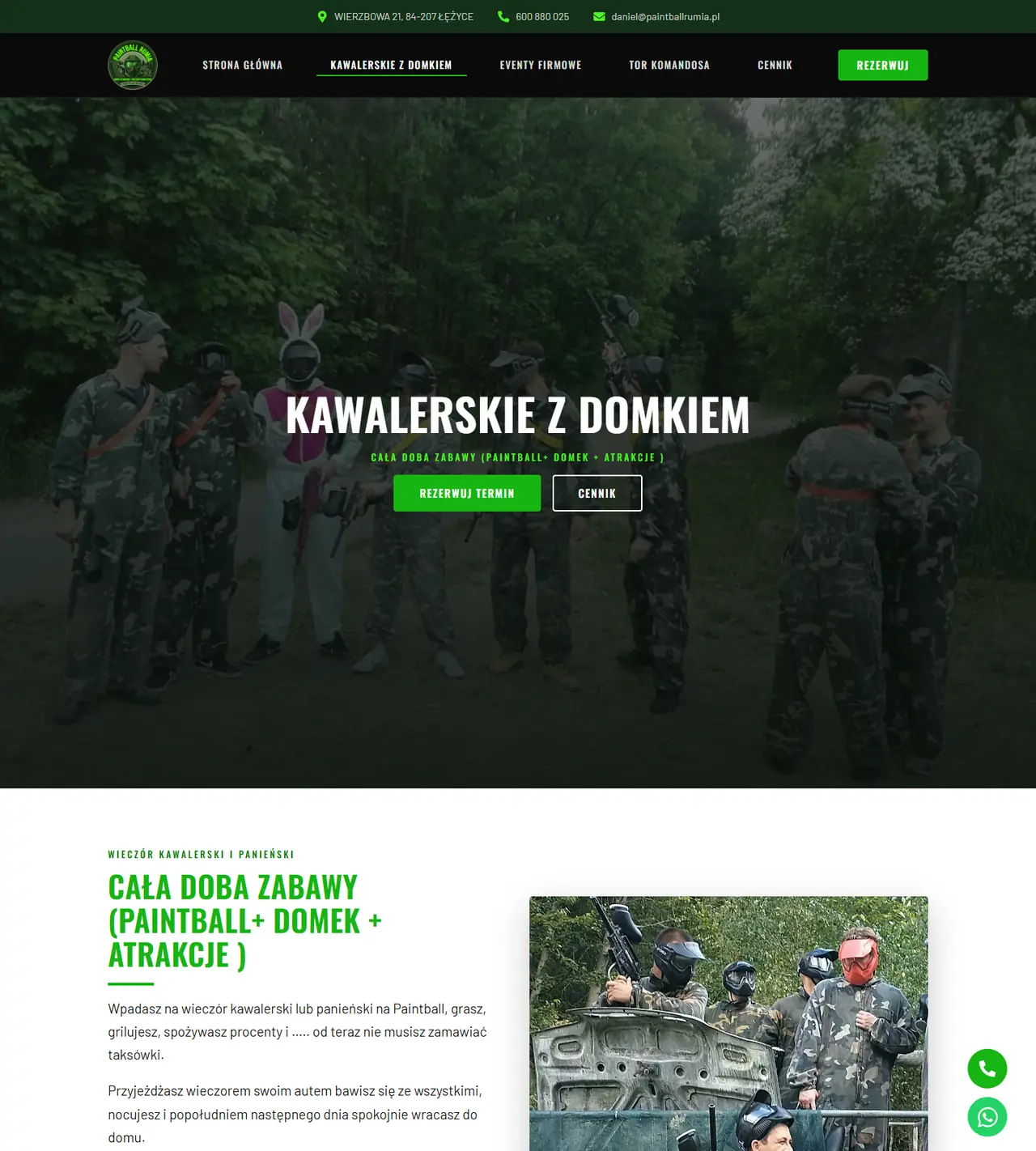 Paintball Rumia: kolejny widok strony