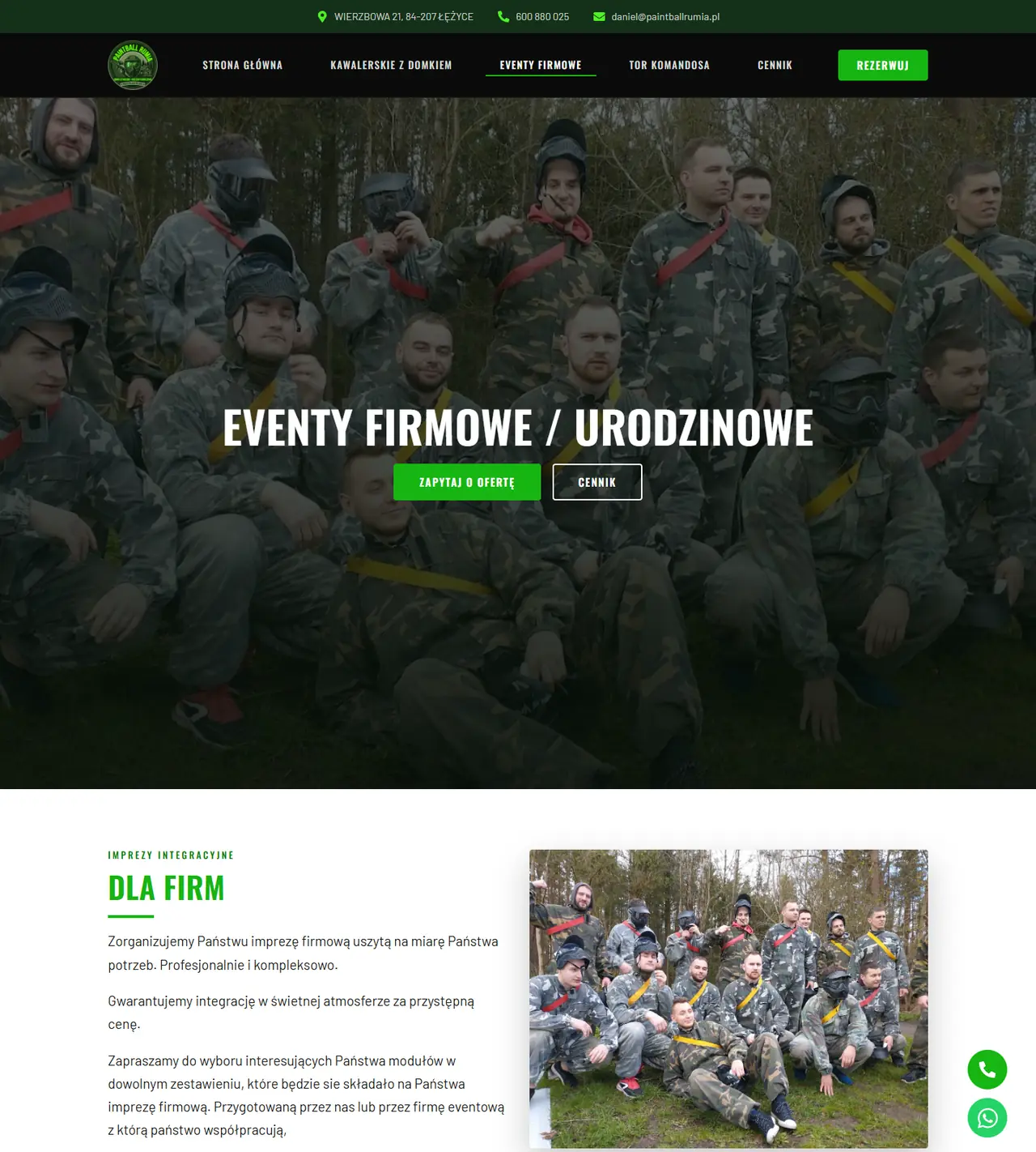 Paintball Rumia: podstrona albo dalsza sekcja