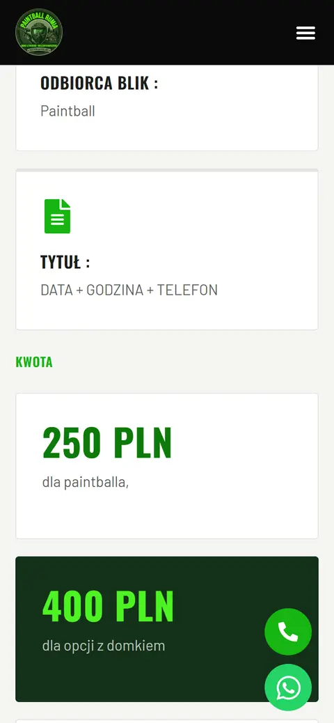 Paintball Rumia: kolejny ekran na telefonie