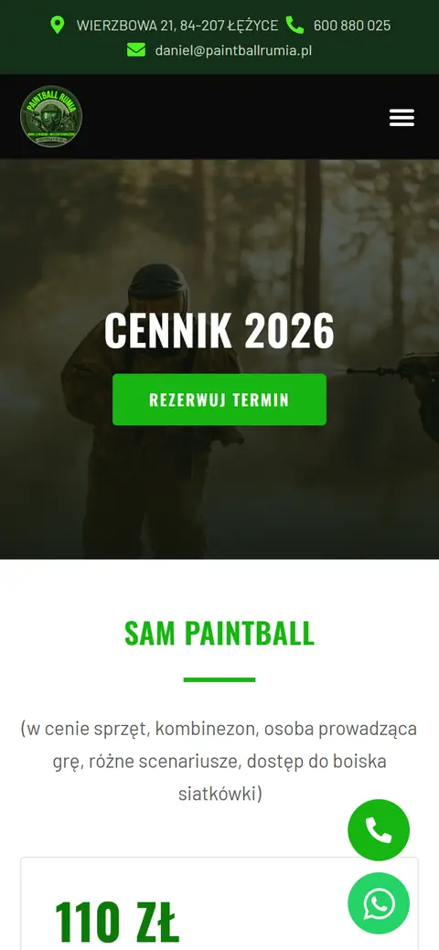 Paintball Rumia: kolejna podstrona na telefonie