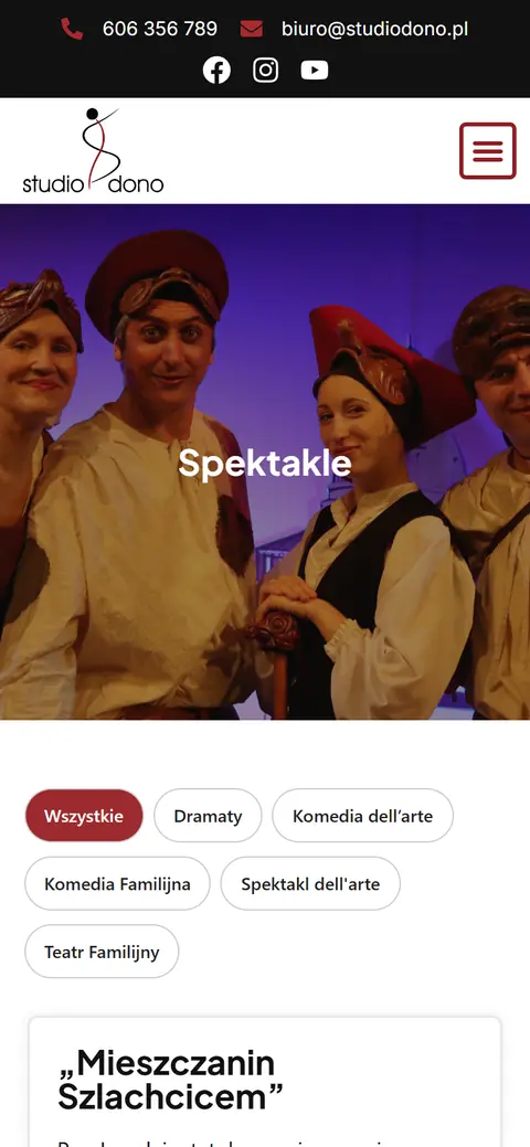 Studio Dono: kolejna podstrona na telefonie