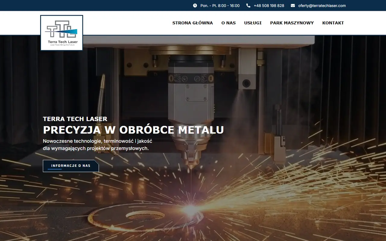 Terra Tech Laser: strona główna na komputerze