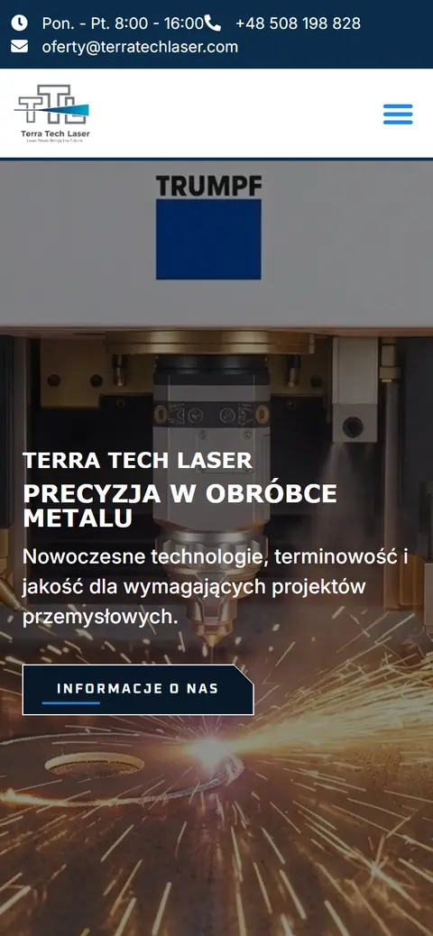 Terra Tech Laser: strona główna na telefonie