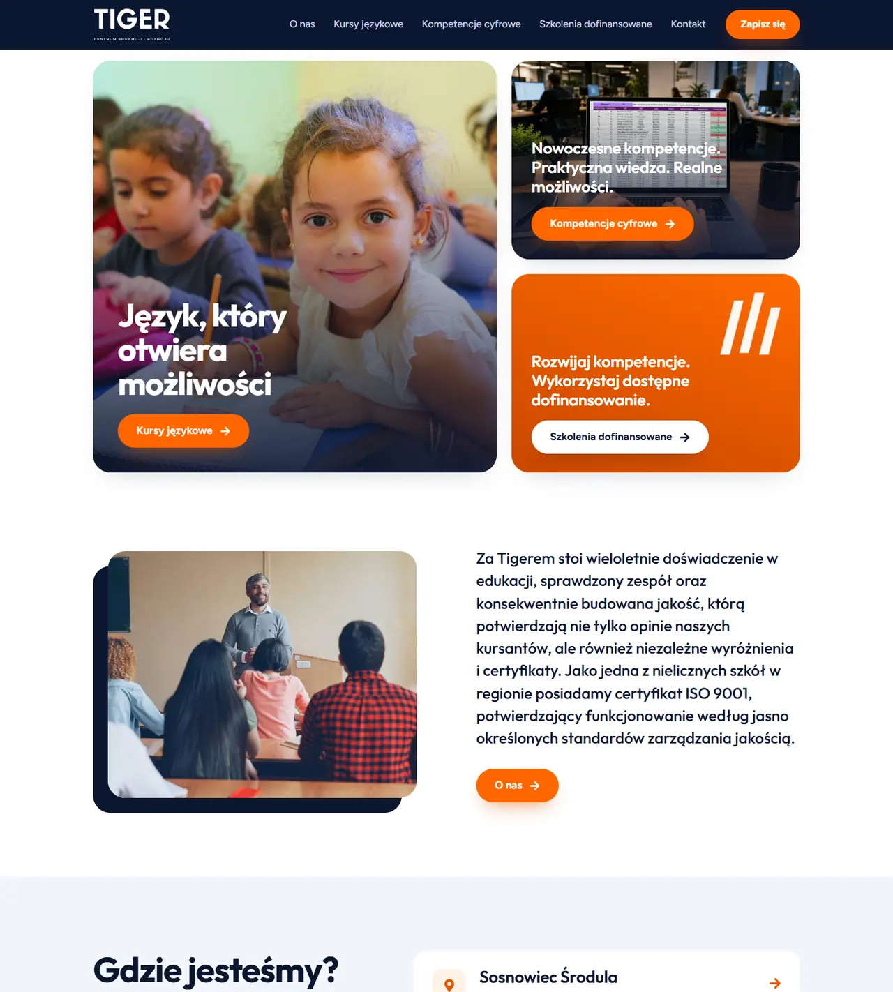 Tiger: kolejna sekcja strony