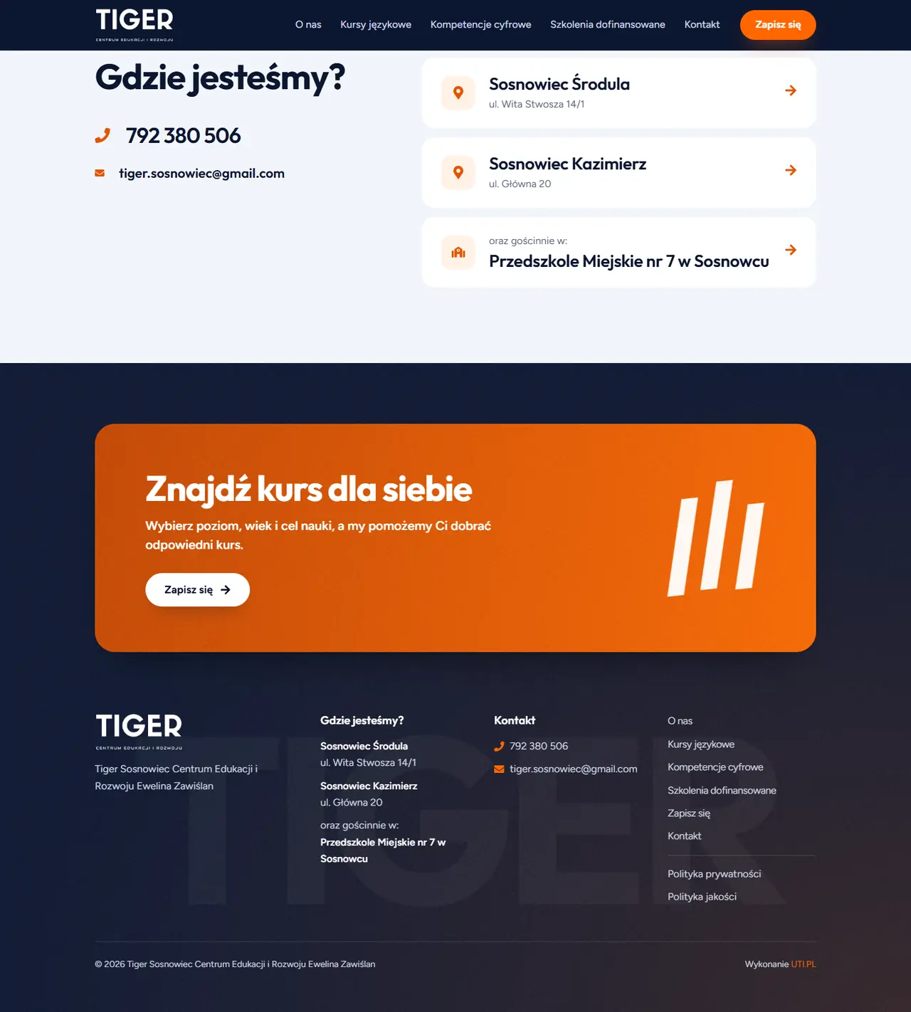 Tiger: dalsza część strony